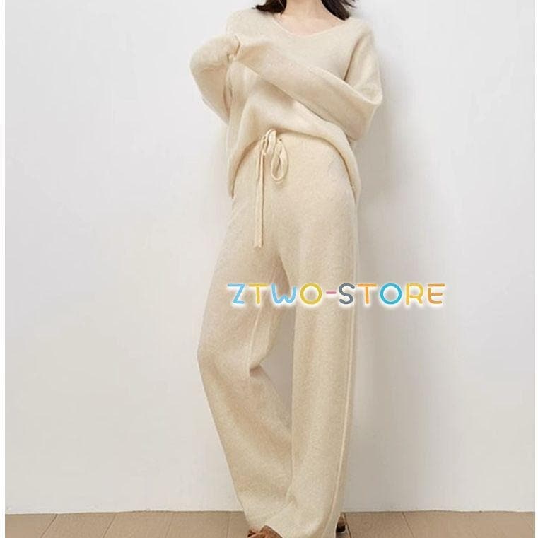 3日以内に出荷 ニットセットアップ パンツセットアップ ニット レディース 秋 冬 上下セット ニットパンツ ニットセーター ガウチョパンツ ゆったり ワイドパンツ 30代 40代ニットセットアップ