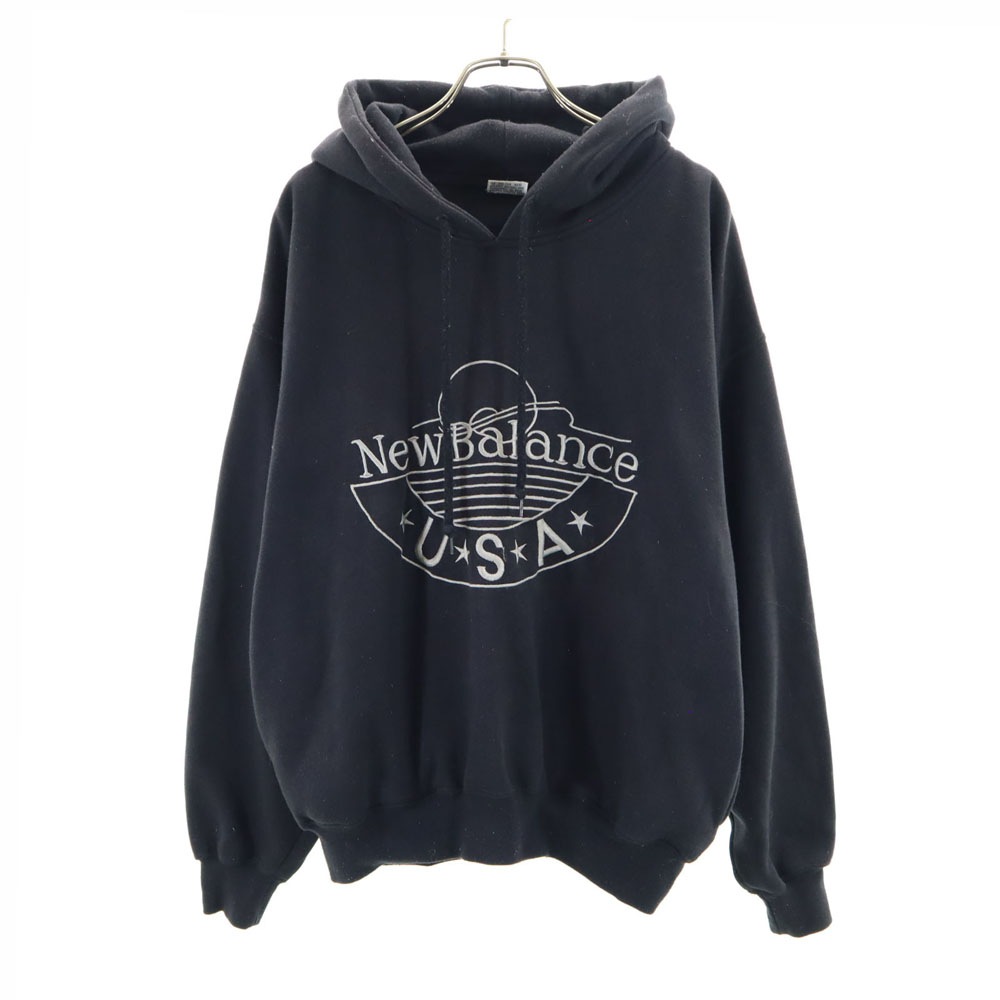 90s オールド 長袖 スウェットパーカー L ブラック 裏起毛 レディース