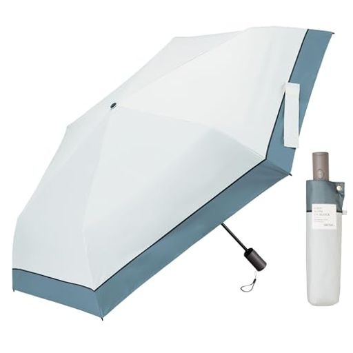 WATERFRONT 折りたたみ傘 日傘 兼用 雨傘 UMBULATIO シリーズ 『 カルオート UV ブロック 折 』 バイカラー シック グレー 55CM 便利だけど思いが当たり前な自動開閉傘を