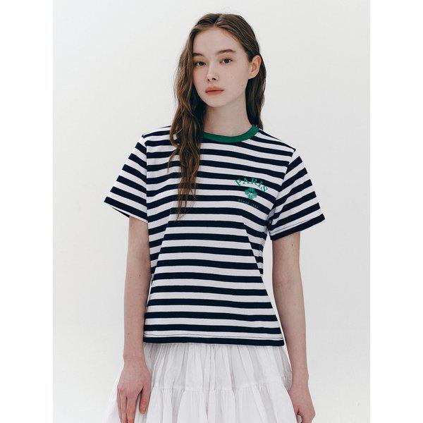 ストライプクローバープリンティングTシャツ(MAEBTS12MNY)