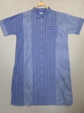 レディース トップス ワンピース シャツ ブラウス シャツワンピ 羽織 前開き ロング クロップド丈 丈長 半袖 襟付き 丸襟 ポロカラー ストレート フェミニン ポケット ボタン 配色 中厚手 綿