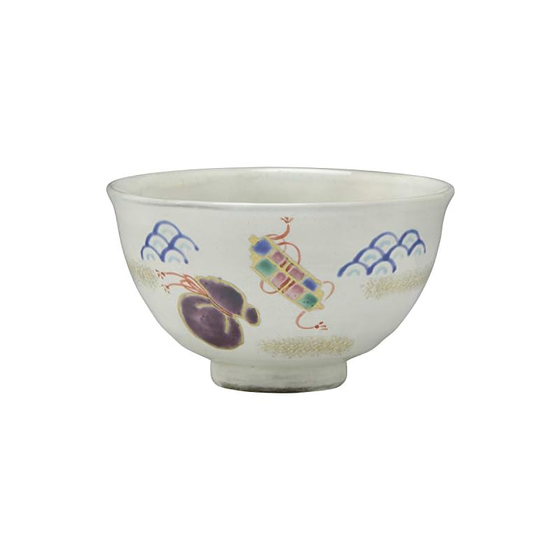 京焼 清水焼 花月窯 飯碗 大 粉引宝紋 LKK404-01