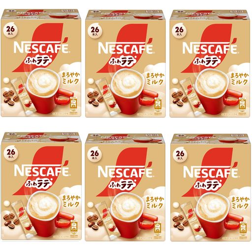ネスカフェ ふわラテ まろやかミルク 26P×6箱,スティックコーヒー, カフェラテ,個包装