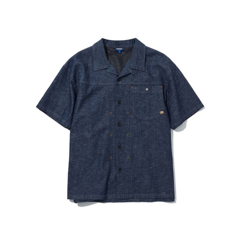 ペンフィールド PENFIELD ウォッシュドスラブデニム オープンカラー半袖シャツ インディゴ FS2WR02U 480025