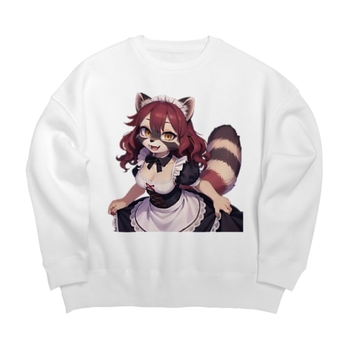 【文字入れ可能受注生産】タヌキの女の子　メイド　ケモナー ビッグシルエットスウェット