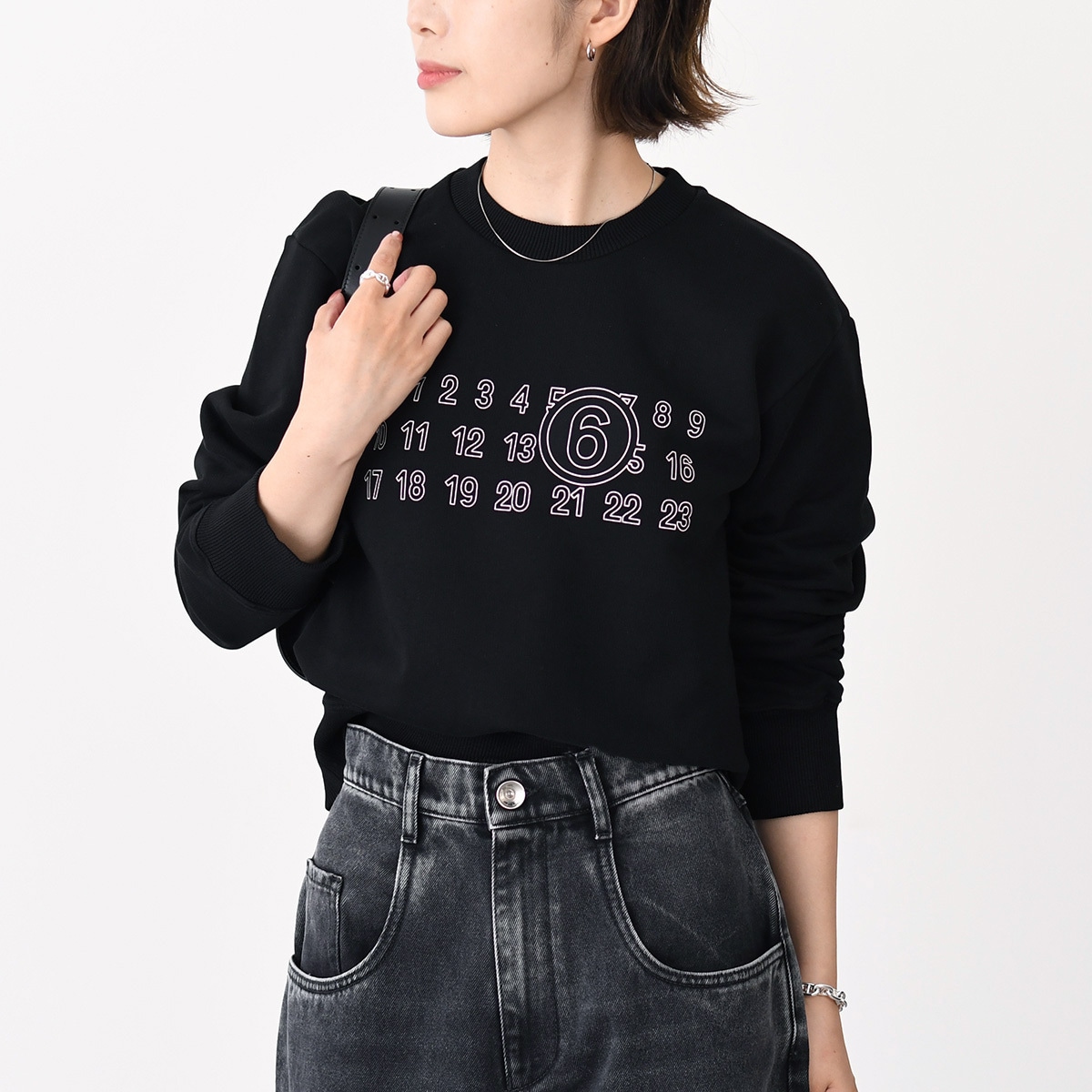 メゾン マルジェラ トップス スウェットシャツ S52GU0248 M25025 レディース ユニセックス ブラック コットン 長袖 リブ