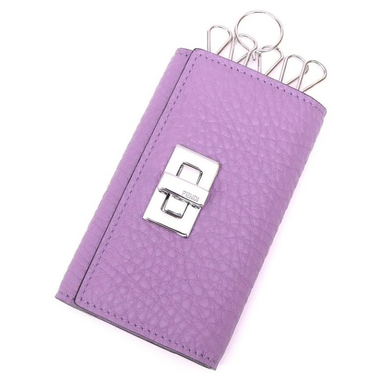 フェンディ FENDI 6連キーケース 8AP159 パープル レザー 【中古】(67595)