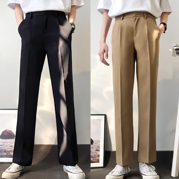 ２色展開 メンズ ハイウエストスラックス スタイリッシュ レトロフィット男性用 パンツ ボトムス ストレートパンツ スラックス ストレート タック ハイウエスト シンプル 上品 フォーマル