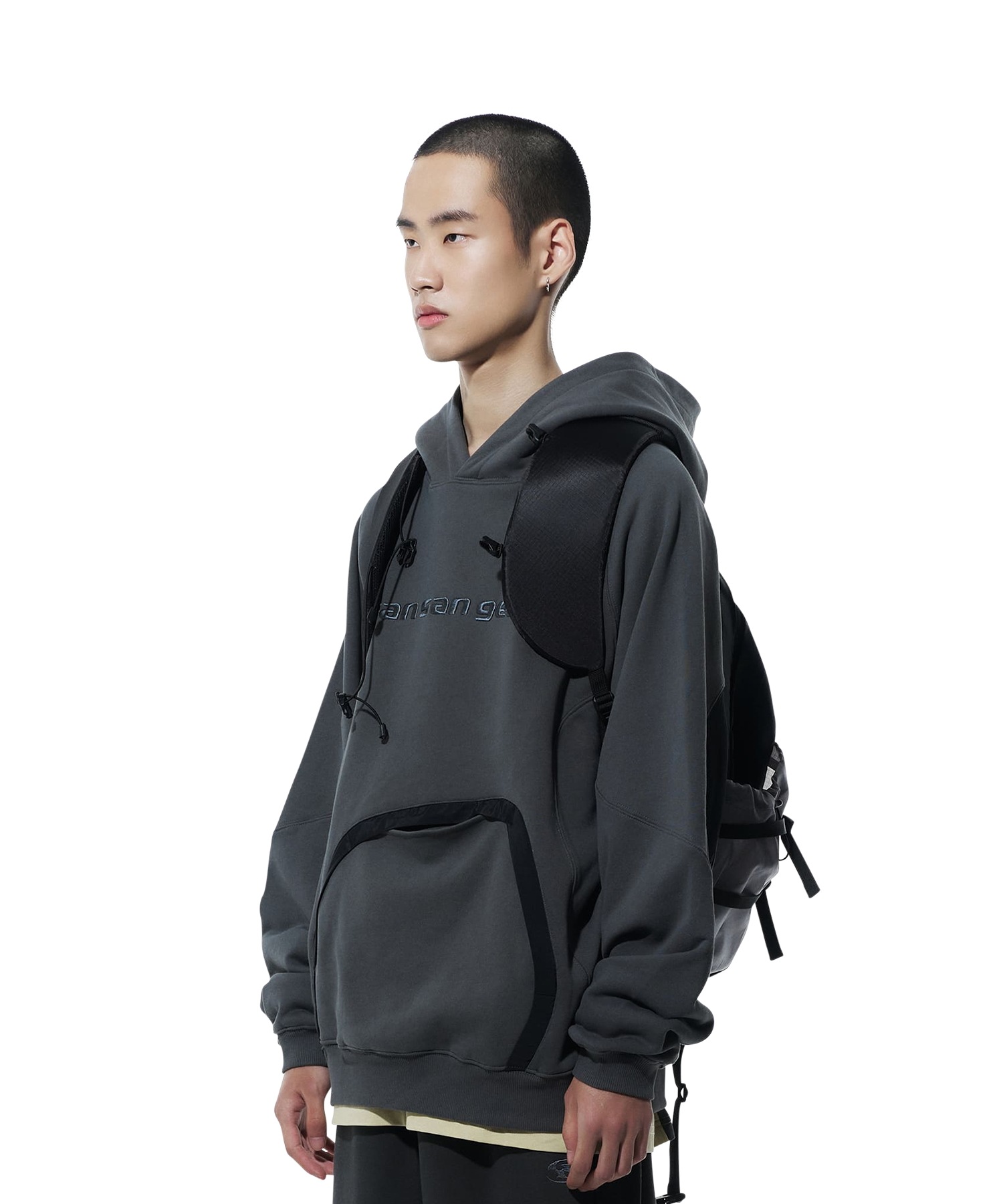 sansangear ナイロンジャケット　24SS sansangear nylon jacket 24SS SLASH ZIPPER JACKET [LIGHT GREY