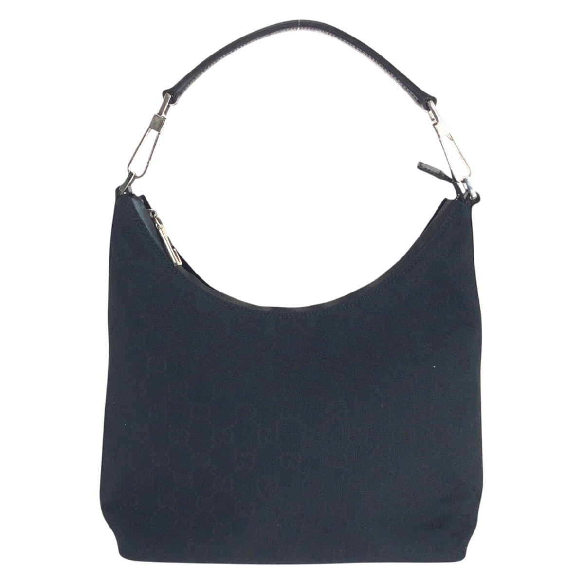 美品 ブラック 黒 GGキャンバス/レザー 000 0602 ホーボー ショルダーバッグ レディース 501773