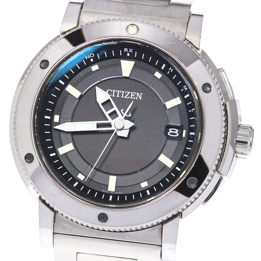 シチズン CITIZEN AS7110-55E/H11A-T020534 シリーズエイト デイト ソーラー電波 メンズ _744008【中古】