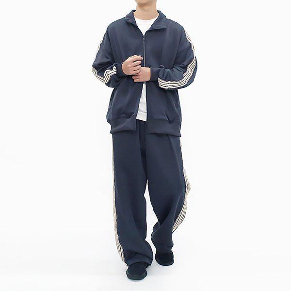 メンズ トラックジップアップ セットアップ ジャージ オーバーフィット トラックジャケット スウェットパンツ セット SWAT003