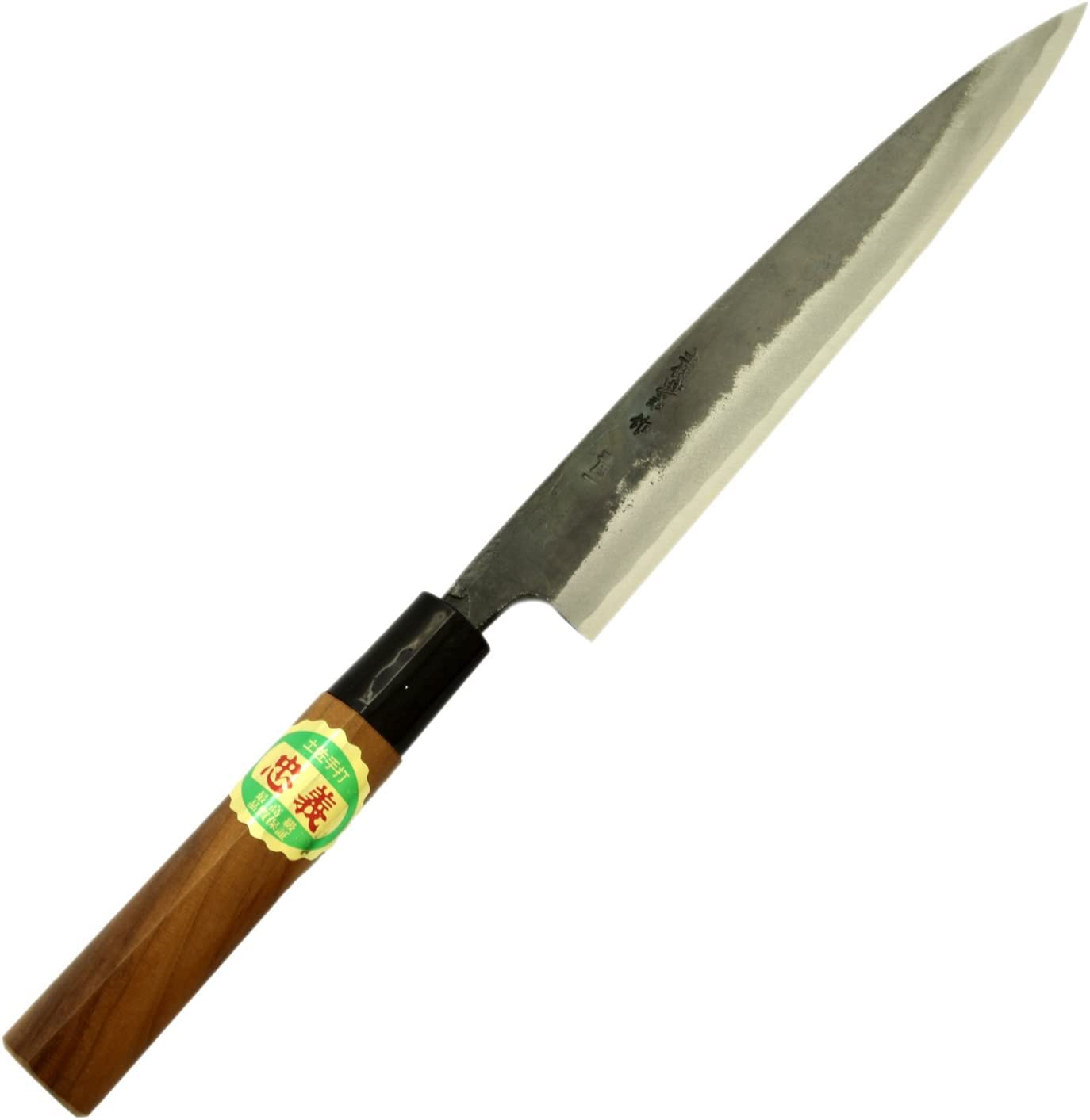 包丁 黒打 柳刃包丁 クルミ柄 青鋼1号 180mm