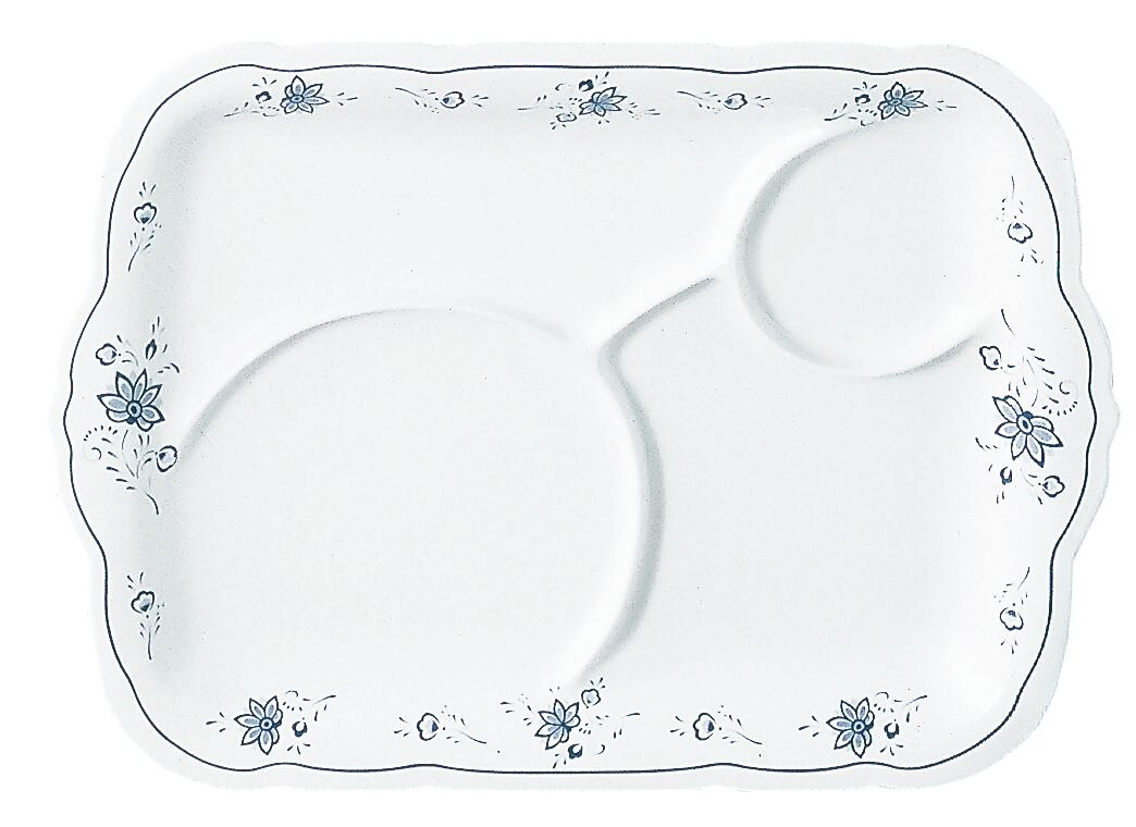 （まとめ買い）メラミン洋食器 ビューティフラワー 角皿15.2インチ B仕切 BF-25 [x3]