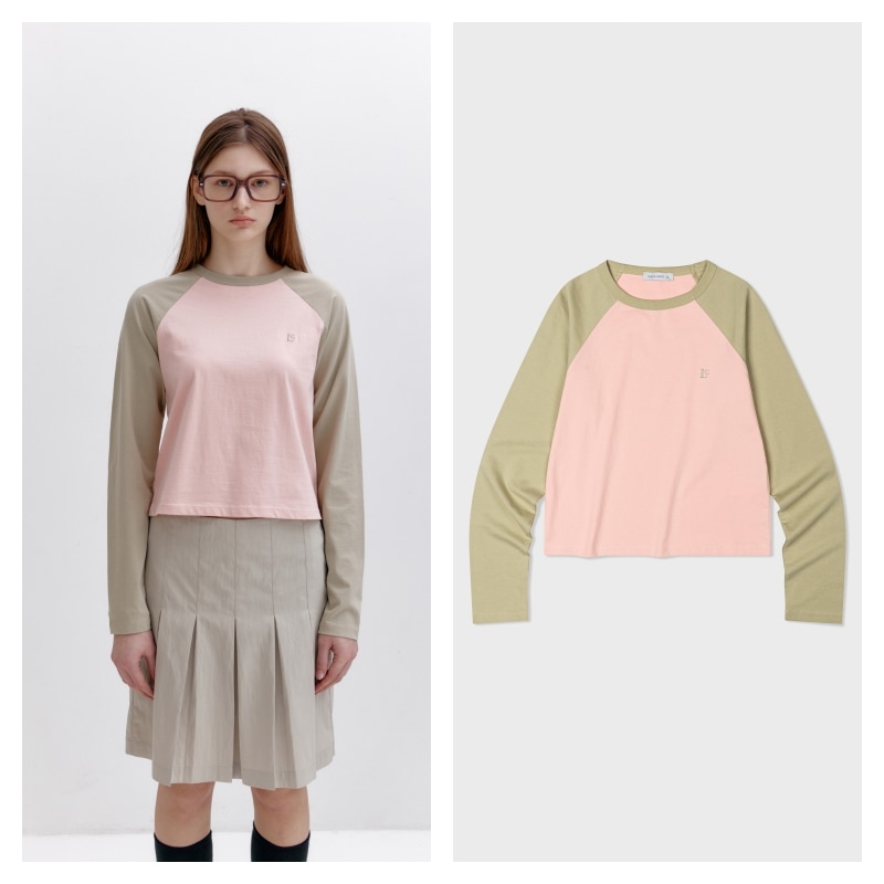 【LOW CLASSIC】 ORGANIC RAGLAN T-SHIRT : PINK