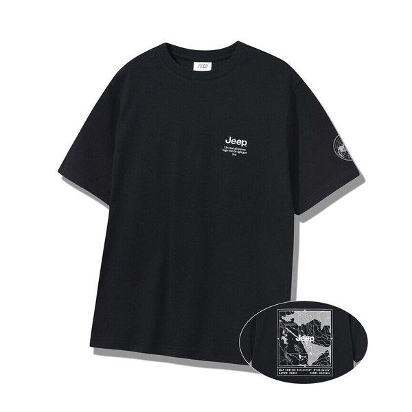 地球の刺繍プリントTシャツ（JQ3TSU106BK）HFPS_SC
