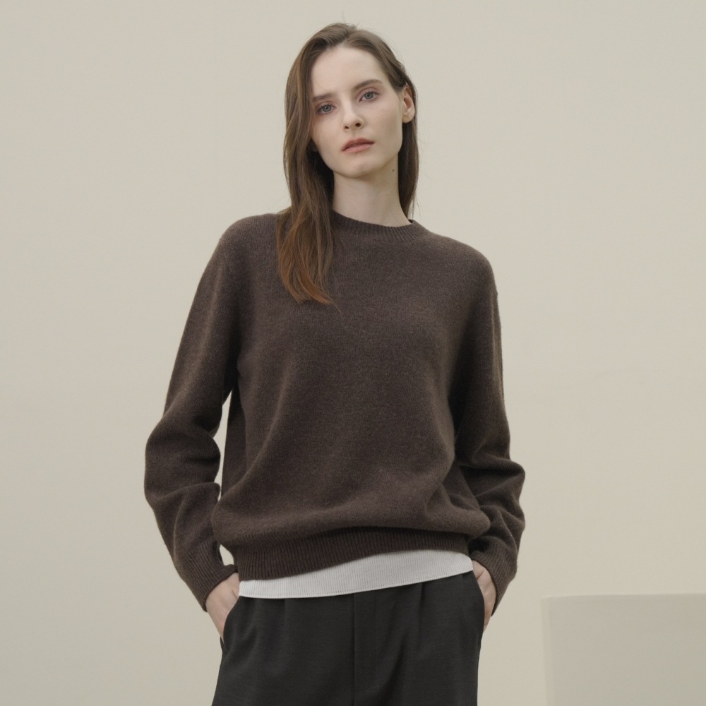 ACUD ラウンドネックウールニット_ブラウン 16,450円