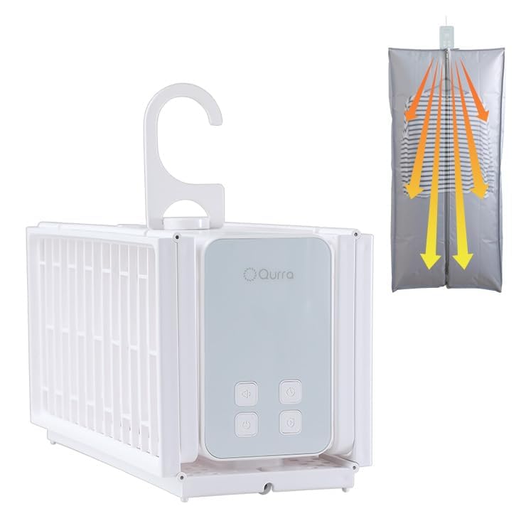 【全国テレビで紹介】Qurra ぽけどらい さっと 衣類乾燥機 小型 乾燥機 ポータブル衣類乾燥機 折りたたみ乾燥機 コンパクト 室内干し 工事不要 急速乾燥 OFFタイマー機能 節電 生乾き防止 3