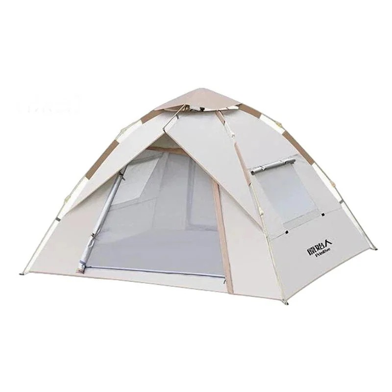 プリミティブテント アウトドア キャンプ用品 備品 全自動 クイックオープン ポータブル 折りたたみ キャンプ アウトドア 防雨 屋内 2-3人用 2ドア2窓 2-3人用