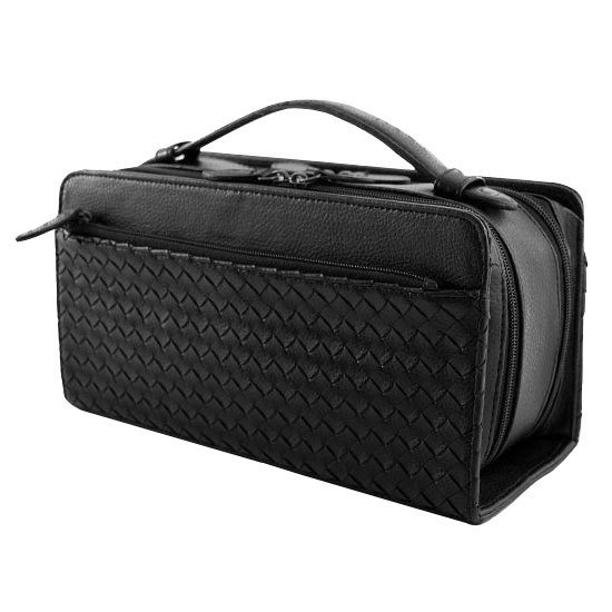 【新規OPEN】【期間限定セール】【激安】【新品未使用】イントレメッシュ編み込み加工　スクエア型　ダブルファスナー式　セカンドクラッチバッグ　AN-2046　ブラック