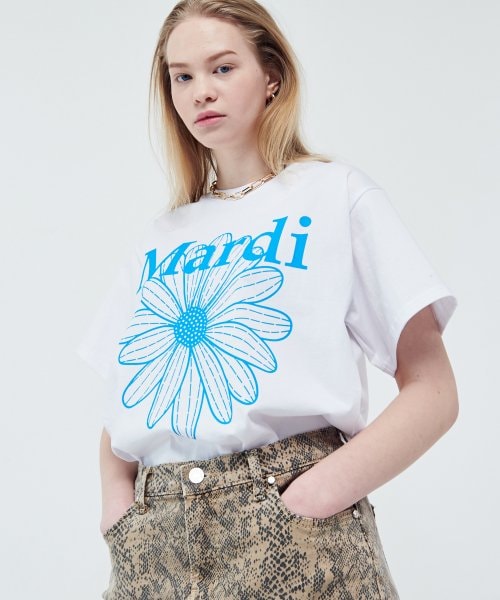今季ブランド TSHIRT 韓国正規品 FLUOBLUE WHITE FLOWERMARDI Tシャツ・カットソー 今季ブランド TSHIRT 韓国正規品 FLUOBLUE WHITE FLOWERMARDI Tシャツ・カットソー