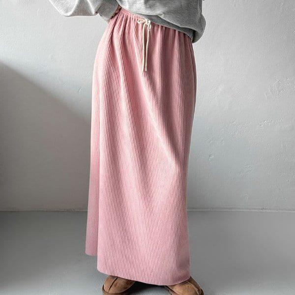 Hスタイル(SK)왕골ニットスカート 冬 女性 ロングスカート スカート ニット ビッグサイズ オーバーサイズ バンディング