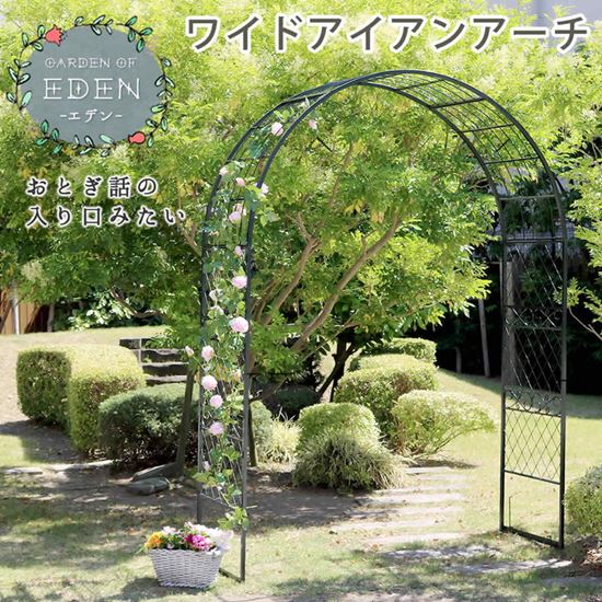 ガーデンアーチ ワイド アイアンアーチ バラ 薔薇 蔓性植物 おしゃれ エレガント EDEN エデン
