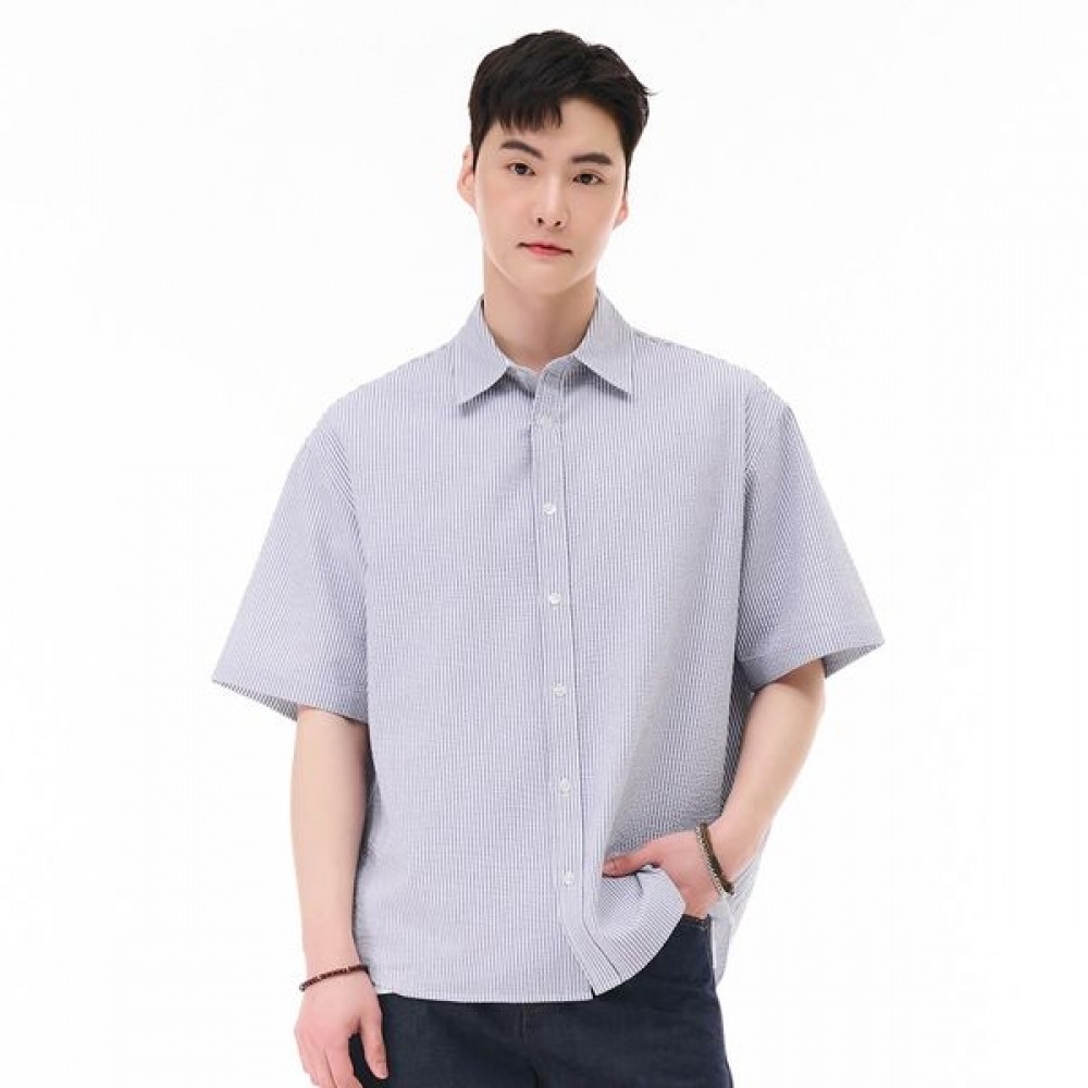 [チェースカルト] メンズシーサッカーストライプ半袖シャツ-EBRK5525D04 4,628円