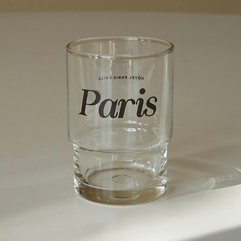 [HOTEL827] hotel paris chill 感性 レタリング グラス 4P セット 245ml
