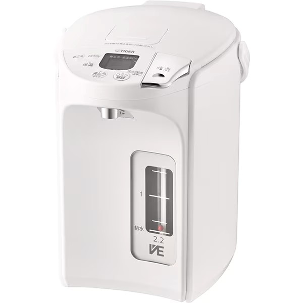 電気ポット 2.2L 蒸気レス VE電気まほうびん とく子さん 電動ポット 電動給湯　アーバンホワイト PIP-G220WE