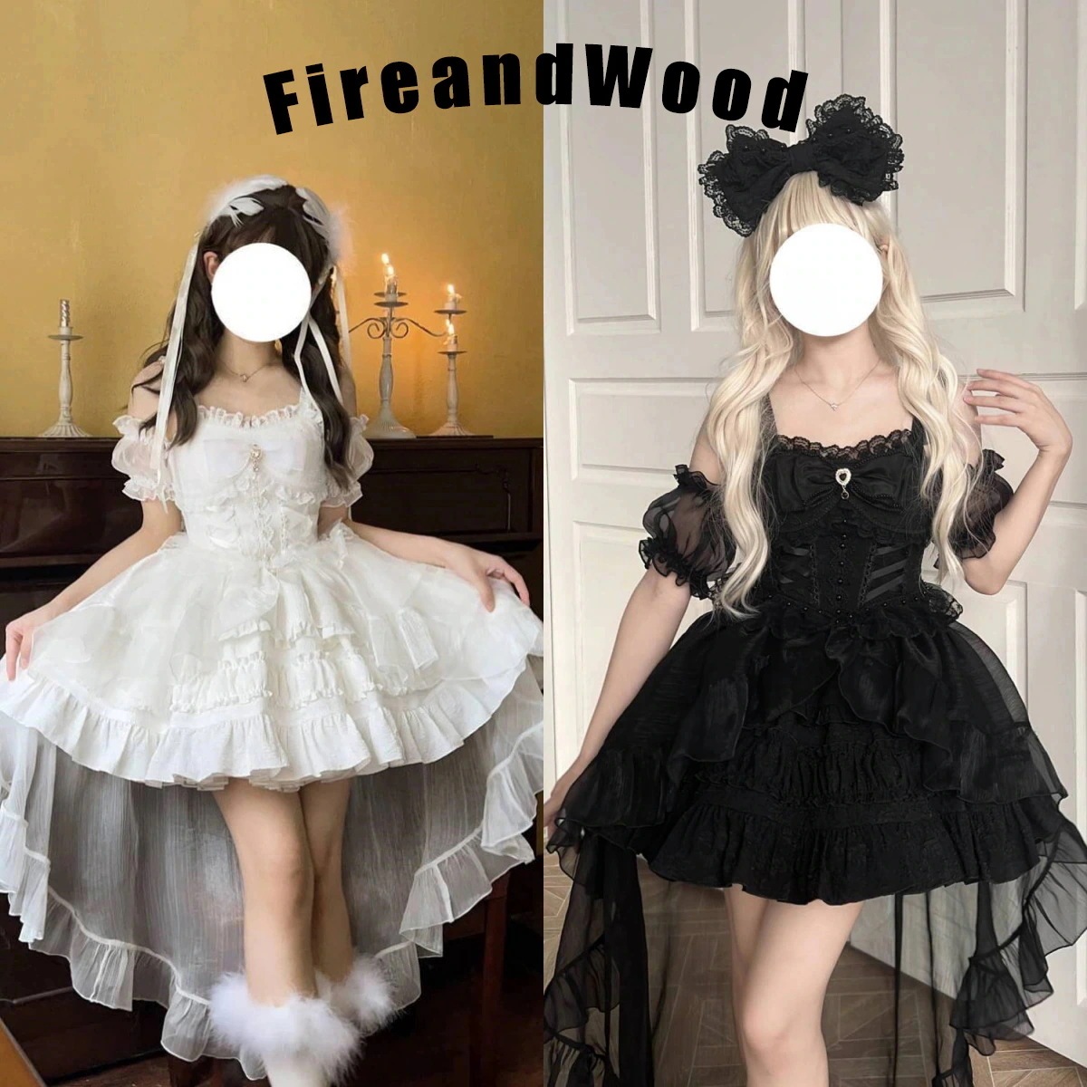 wusuobic[迅速な出荷]大 かわいい ロリータ ワンピース コスプレ メイド セット 古風改良少女 洋装 ハロウィン 文化祭 学園祭 コスプレ服