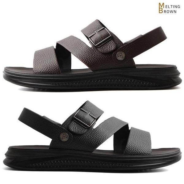 メンズ夏サンダルスリッパメンズレザーサンダルAL01