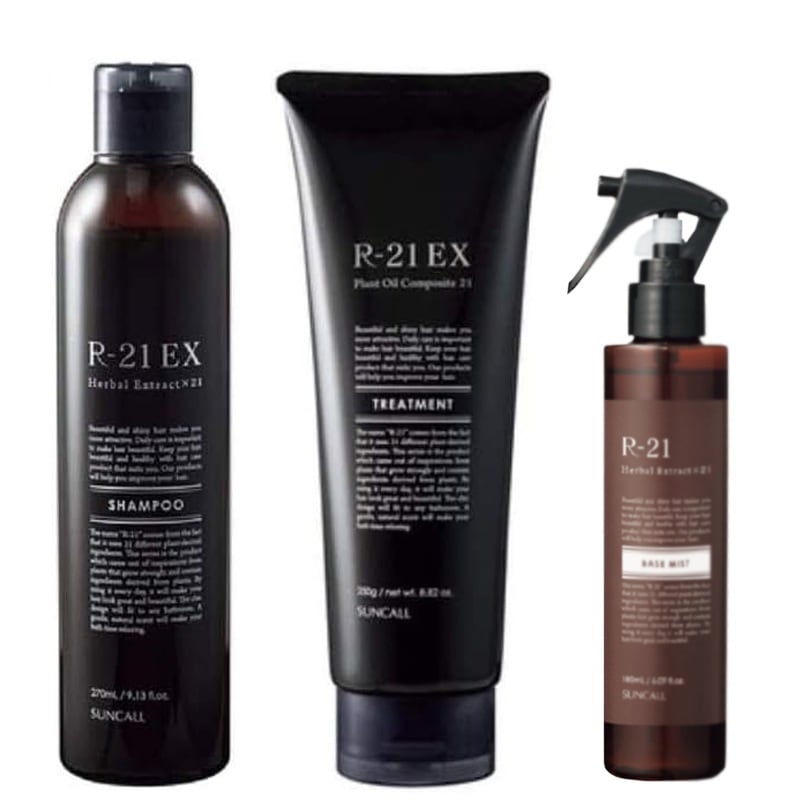 サンコール R-21 EX シャンプー270mL + EX トリートメント 250g ベースミスト 180ml セット エイジング毛 ハリコシ ヘマチン ボリュームアップ 保湿 補修 うるおい