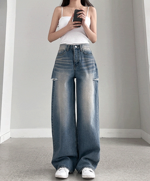 ヘブンズ デストロイ ワイド ウォッシング デニム パンツ 5,040円