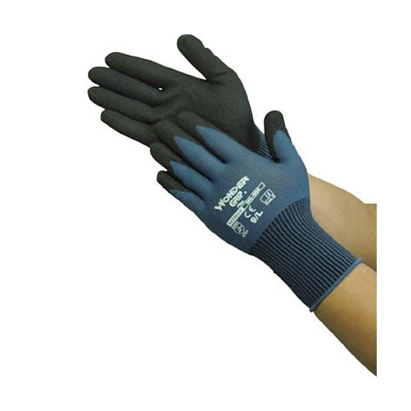(まとめ) ユニワールド WONDER GRIP フレックス スチールブルー L WG-500-L 1双 (×30セット)
