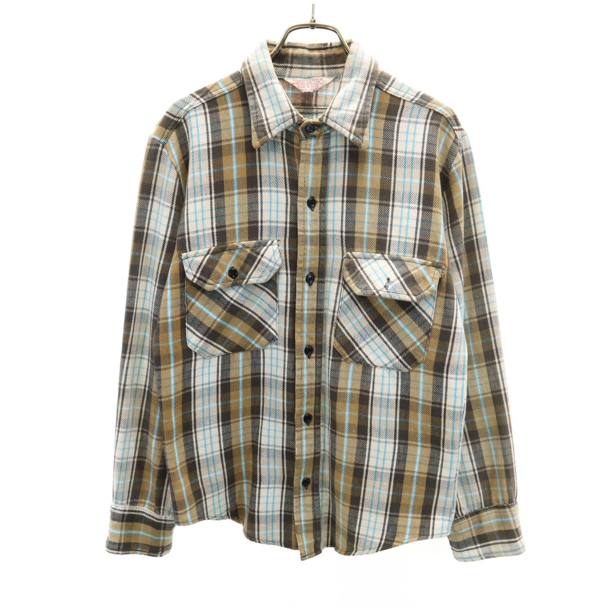 FROST PROOF フローストプルーフ 80s USA製 ヴィンテージ チェック柄 長袖 ネルシャツ L ブラウン系 メンズ 古着