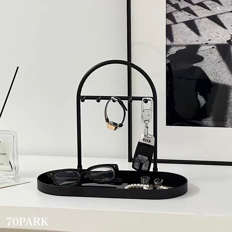 ブラック アーチフレーム アクセサリー スタンド トレイ 全2色 収納 小物置き おしゃれ 韓国インテリア 韓国雑貨 韓国っぽ インテリア雑貨 70PARK