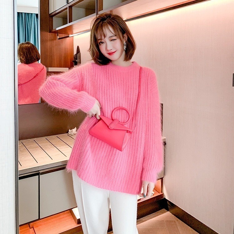 ニット セーター セットアップ 2点セット ジョガーパンツ スウェットパンツ 白 ジョグパンツ 上下セット 韓国 レディース オルチャン おしゃれ 体型カバー ピンク ホワイト ポケット