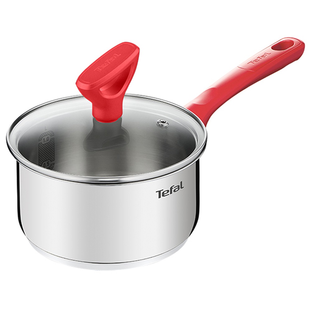 エディションレッド ステンレススチール IHソースパン (16cm, 1.5L) PFOAフリー シルバー