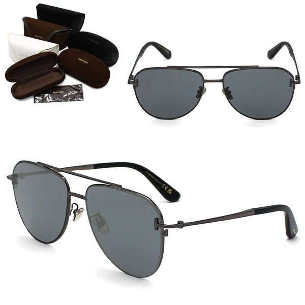 サングラス FT1290-K/S 08A 59 TF1290 サングラス EYEWEAR アジアンフィット ガンメタル ブラック グレー ユニセックス