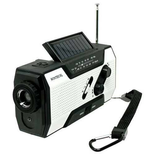 WINTECH KDR-201WP 防滴手回し充電ラジオライト KDR201WP