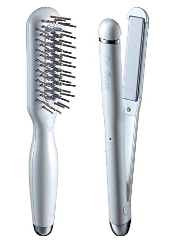 色：ダイヤモンドパール 【業界最強】 USB ミニ ブラシアイロン ヘアアイロン ストレート カール