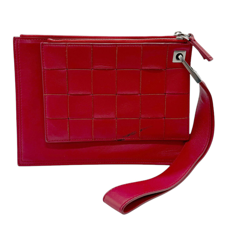 ボッテガヴェネタ BOTTEGAVENETA クラッチバッグ レザー レッド ユニセックス z2939