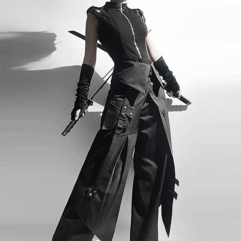 正規品デザイン黒侍夜刃lolitaダークゴシック上着ロングパンツc服