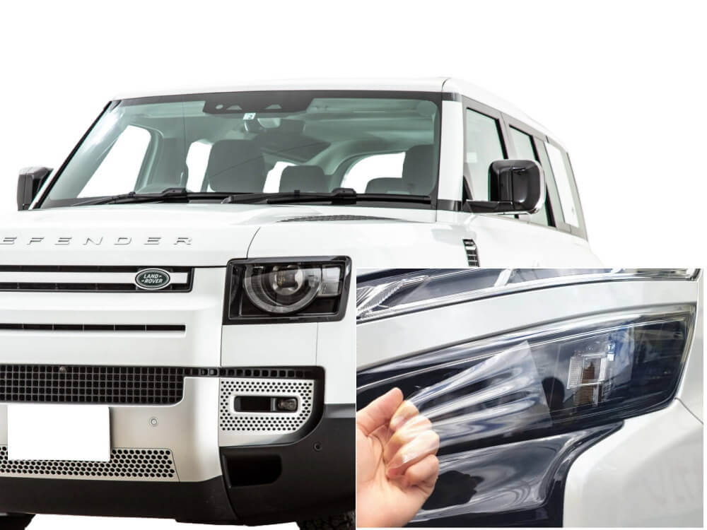ヘッドライトプロテクションフィルム (ランドローバー ディフェンダー 110) 車種専用 カット済み 左右セット ヘッドライト保護 ランドローバー用