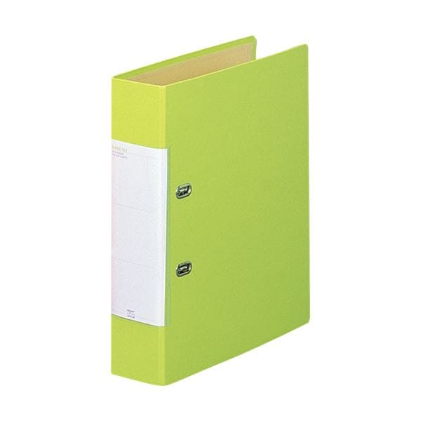 （まとめ）リヒトラブ リクエストD型リングファイル A4タテ 2穴 500枚収容 50mmとじ 背幅69mm 黄緑 G2250-6 1冊 (×10セット)