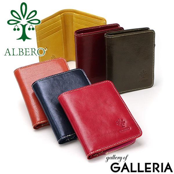 アルベロ 財布 ALBERO 二つ折り 二つ折り財布 PIERROT ピエロ 小銭入れ 縦型 薄い 本革 革 レザー レディース 6434