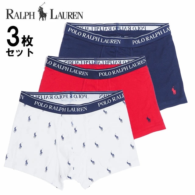 3枚セット ポロ ラルフローレン ボクサーパンツ 丈短め POLO RALPH LAUREN ブランド ロング メンズ アンダーウェア 下着 前開き おしゃれ 綿100 無地 ワンポイント 男性 誕生