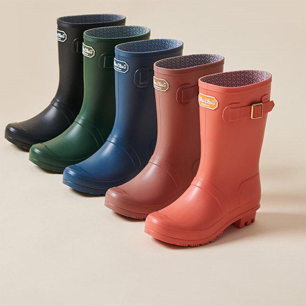 女性用夏用ハーフレインブーツ 梅雨時用長靴 2.5cm_P362625851