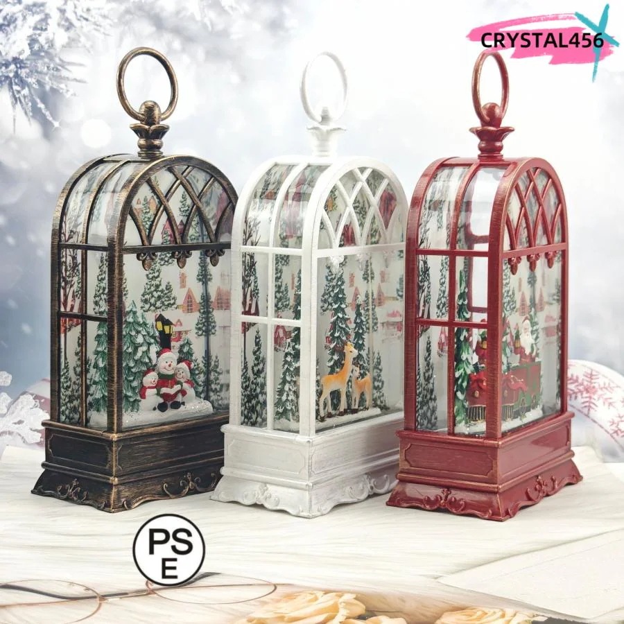 クリスマス スノードーム 飾り付け 装飾_LEDスノーイングライト ホワイトスノーマン 1個